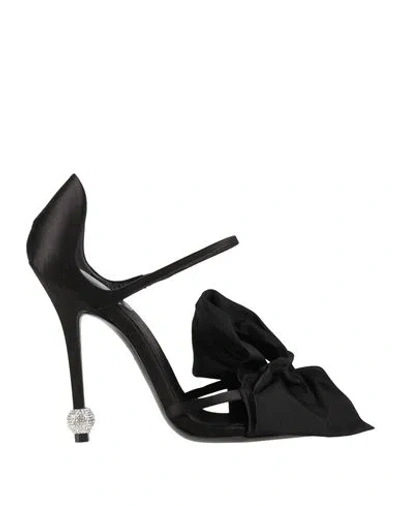 Roger Vivier Woman Sandals Black Size 7.5 Textile Fibers