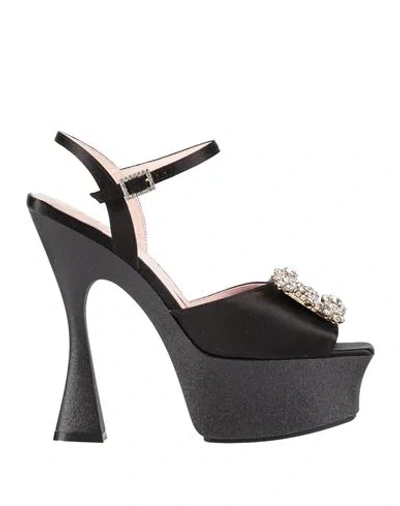 Roger Vivier Woman Sandals Black Size 8 Textile Fibers