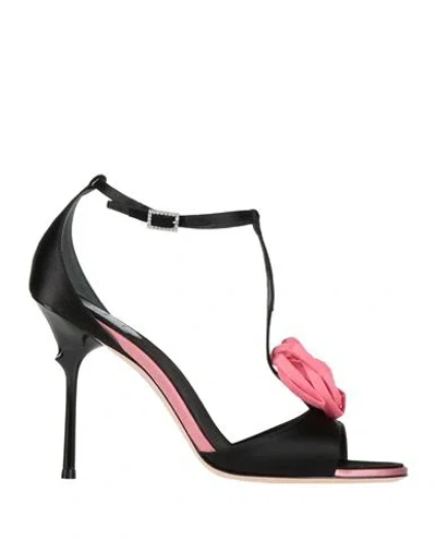 Roger Vivier Woman Sandals Black Size 8.5 Textile Fibers