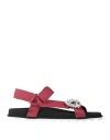 Roger Vivier Woman Sandals Brick Red Size 7 Textile Fibers
