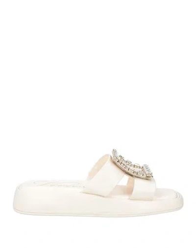Roger Vivier Woman Sandals Cream Size 4 Leather In White