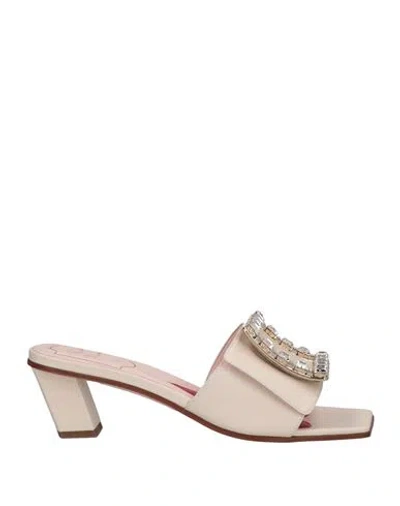 Roger Vivier Woman Sandals Cream Size 5 Soft Leather In White