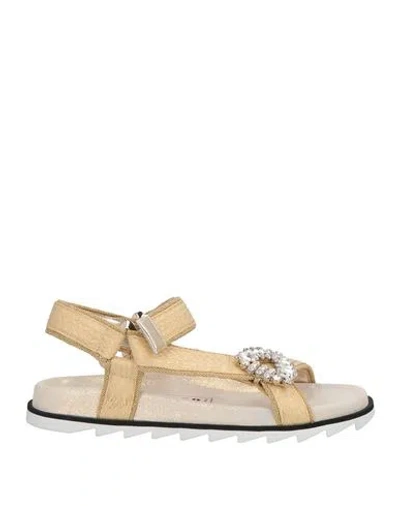 Roger Vivier Woman Sandals Cream Size 5 Textile Fibers In White