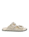 Roger Vivier Woman Sandals Gold Size 4 Textile Fibers In Gold