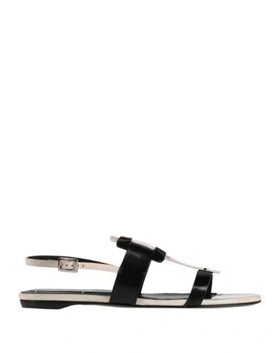 Roger Vivier Woman Sandals Light Pink Size 4 Leather In Black