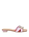Roger Vivier Woman Sandals Lilac Size 6 Calfskin In Pink
