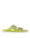 Roger Vivier Crystal-embellished Double-buckle Slides In Multi