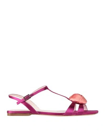 Roger Vivier Woman Sandals Mauve Size 6.5 Textile Fibers In Multi