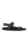 Roger Vivier Woman Sandals Military Green Size 7 Textile Fibers