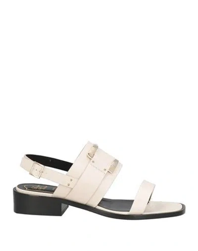Roger Vivier Woman Sandals Off White Size 8 Leather In Neutral
