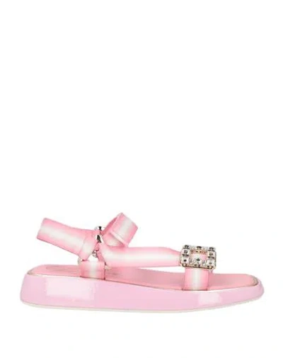 ROGER VIVIER ROGER VIVIER WOMAN SANDALS PINK SIZE 10 TEXTILE FIBERS
