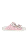 Roger Vivier Woman Sandals Pink Size 4 Textile Fibers In Pink