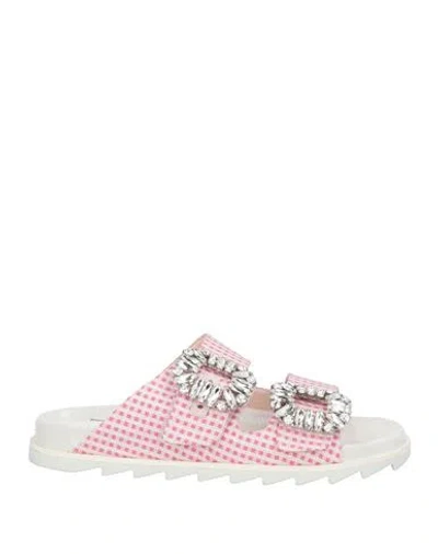 Roger Vivier Woman Sandals Pink Size 4 Textile Fibers