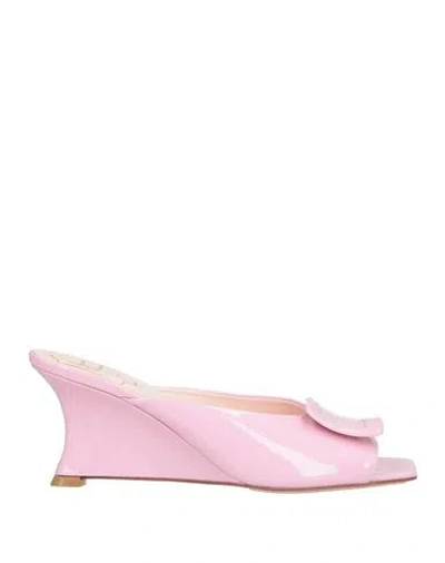 Roger Vivier Woman Sandals Pink Size 8 Leather