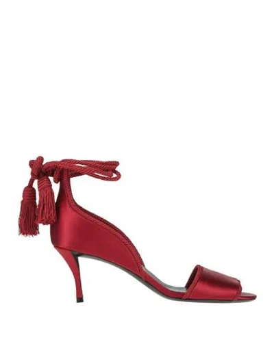 Roger Vivier Woman Sandals Red Size 8 Textile Fibers