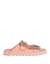 Roger Vivier Woman Sandals Salmon Pink Size 8 Soft Leather In Salmon Pink