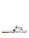 Roger Vivier Woman Sandals Silver Size 4.5 Leather In Animal Print