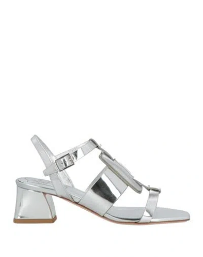 Roger Vivier Woman Sandals Silver Size 6 Leather