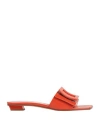 Roger Vivier Woman Sandals Tomato Red Size 8 Soft Leather