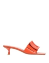 Roger Vivier Woman Sandals Tomato Red Size 8 Soft Leather