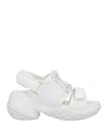 Roger Vivier Woman Sandals White Size 9 Leather, Textile Fibers