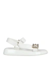 Roger Vivier Woman Sandals White Size 8 Textile Fibers