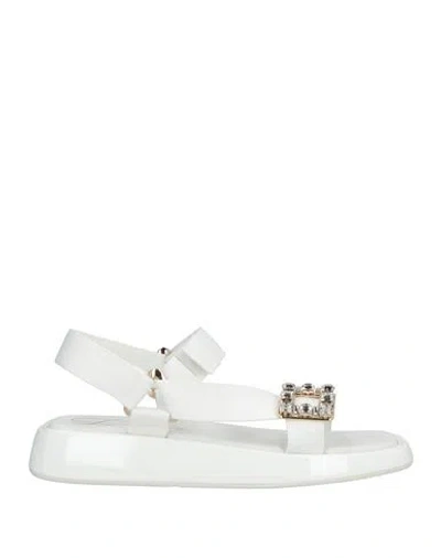 Roger Vivier Woman Sandals White Size 8 Textile Fibers