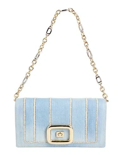 Roger Vivier Woman Shoulder Bag Blue Size - Textile Fibers