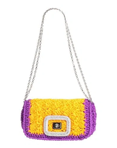 Roger Vivier Woman Shoulder Bag Marigold Size - Textile Fibers In Yellow