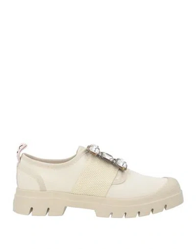 Roger Vivier Woman Sneakers Beige Size 8 Textile Fibers