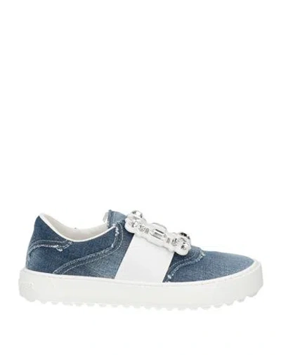 Roger Vivier Woman Sneakers Blue Size 6 Textile Fibers