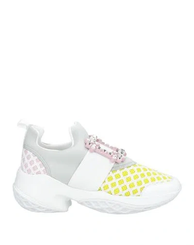Roger Vivier Woman Sneakers Light Green Size 5 Textile Fibers, Soft Leather