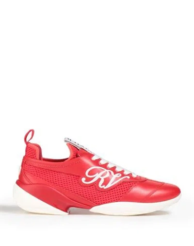 Roger Vivier Woman Sneakers Red Size 5.5 Soft Leather, Textile Fibers
