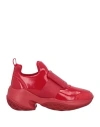 Roger Vivier Woman Sneakers Red Size 7 Leather, Textile Fibers In Red