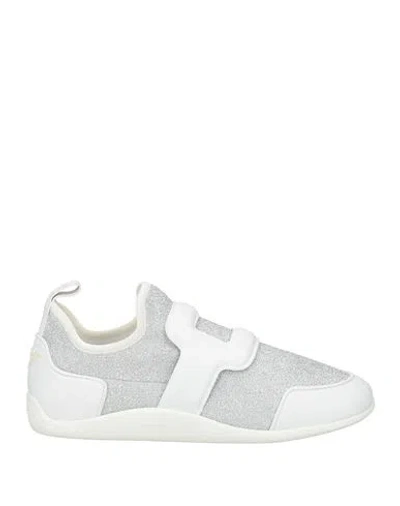 Roger Vivier Woman Sneakers Silver Size 4.5 Leather, Textile Fibers