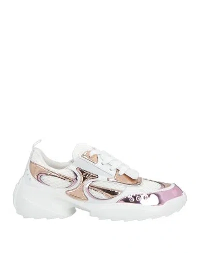 Roger Vivier Woman Sneakers White Size 10 Leather, Textile Fibers
