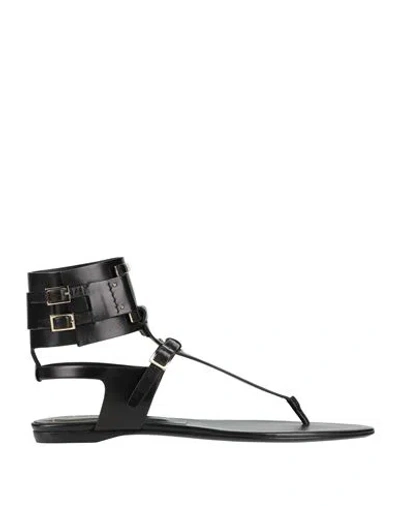 Roger Vivier Woman Thong Sandal Black Size 5 Leather
