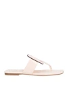 Roger Vivier Woman Thong Sandal Blush Size 6.5 Leather In Pink
