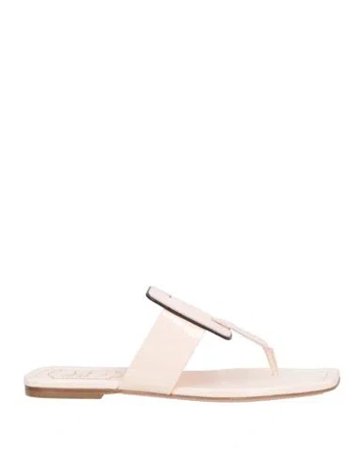 Roger Vivier Woman Thong Sandal Blush Size 6.5 Leather In Pink