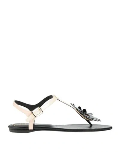 Roger Vivier Woman Thong Sandal Ivory Size 7.5 Leather In White