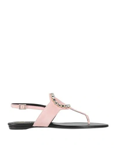 Roger Vivier Woman Thong Sandal Light Pink Size 8 Leather