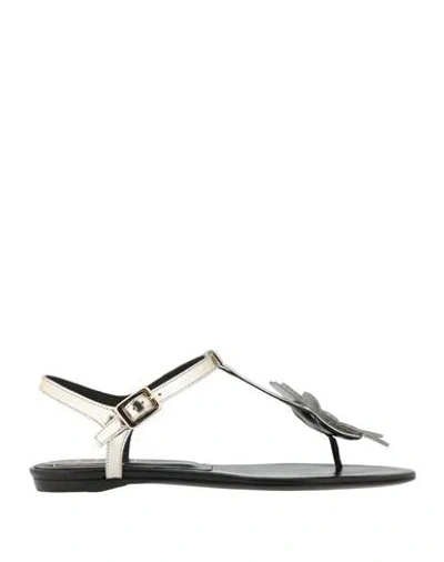 Roger Vivier Woman Thong Sandal Silver Size 6 Leather In Animal Print