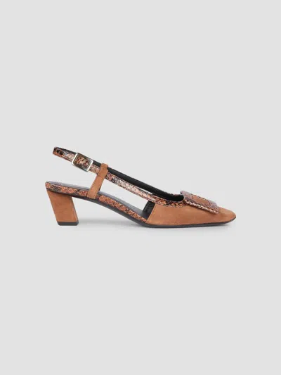 Roger Vivier Women's Belle Vivier 45mm Suede Slingback Pumps In Brown