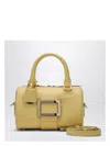 Roger Vivier Belle Vivier Bowling Bag In Yellow Leather In Yellow
