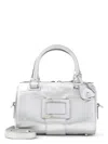 Roger Vivier Belle Vivier Mini Metallic Leather Tote Bag In Silver
