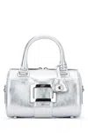 Roger Vivier Belle Vivier Mini Metallic Leather Tote Bag In Silver