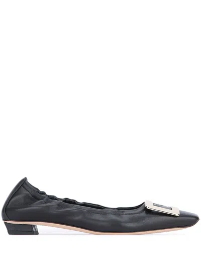 Roger Vivier Women Belle Vivier Leather Ballet Flats In Black