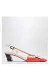 Roger Vivier Belle Vivier 45 Color-block Patent-leather Slingback Pumps In Pink