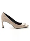 Roger Vivier Belle Vivier 70 Trompette Pumps In Beige
