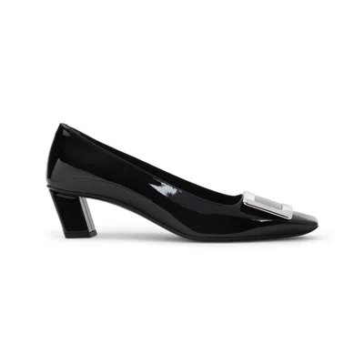 Roger Vivier Belle Vivier Pumps Square Buckle Calfskin In Black